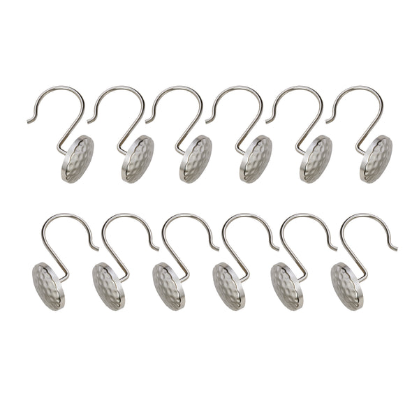 Utopia Alley HK28XX Shower Rings Hooks, Shower Curtain Rings Hooks for Bathroom, Rust Resistant Shower Curtain Hooks Rings, Set of 12, Chrome/Oil Rubbed Bronze/Brushed Nickel/Matte Black/Gold