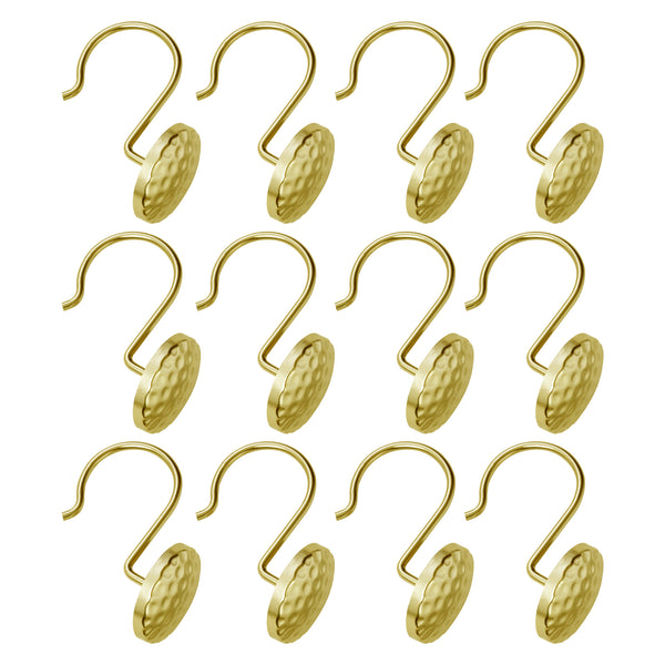 Utopia Alley HK28XX Shower Rings Hooks, Shower Curtain Rings Hooks for Bathroom, Rust Resistant Shower Curtain Hooks Rings, Set of 12, Chrome/Oil Rubbed Bronze/Brushed Nickel/Matte Black/Gold