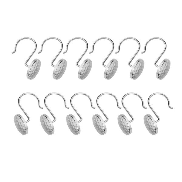 Utopia Alley HK28XX Shower Rings Hooks, Shower Curtain Rings Hooks for Bathroom, Rust Resistant Shower Curtain Hooks Rings, Set of 12, Chrome/Oil Rubbed Bronze/Brushed Nickel/Matte Black/Gold