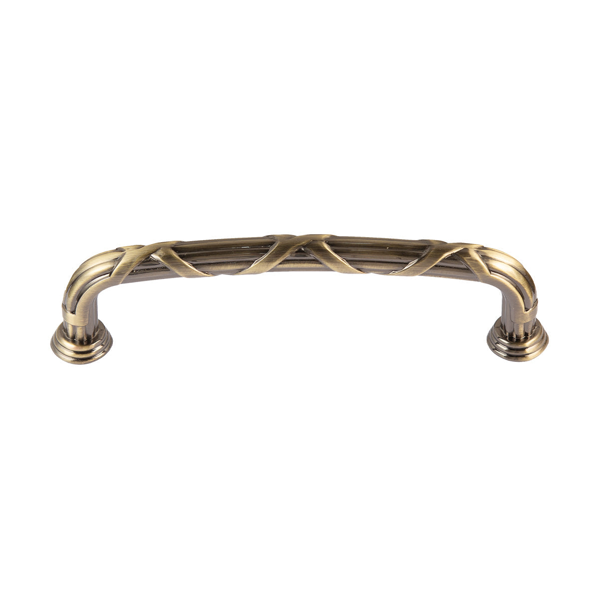 Utopia Alley HW442/3/4AB Riga Pull Handle/Knob - Decorative Cabinet Drop Pull Handles/Knobs for Cabinets and Drawers - Vintage Cabinet Hardware with Hand Finished Antique Brass - Metal Drawer Pull Handle/Knob, knob/3.75"/5" center to center