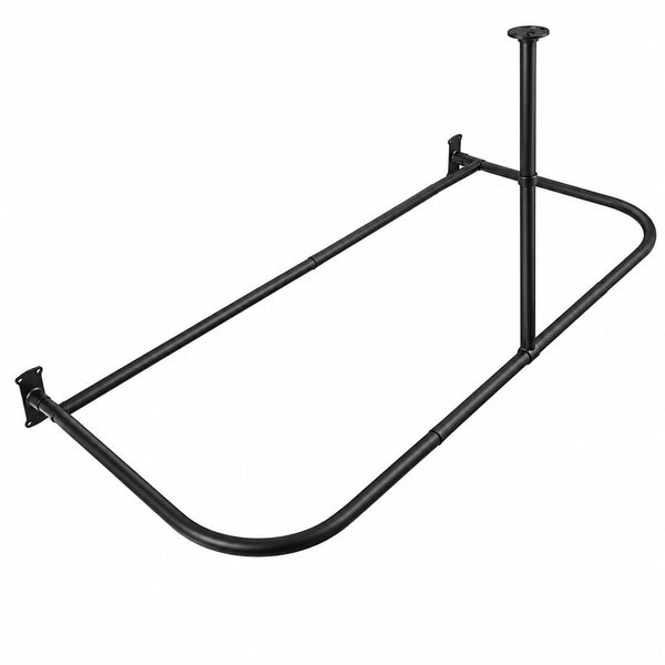 Utopia Alley DR1XX Signature Aluminum Series Freestanding Tub Shower Curtain Rod - D-Shaped Rustproof Aluminum with Ceiling Support, 60x25 Inch