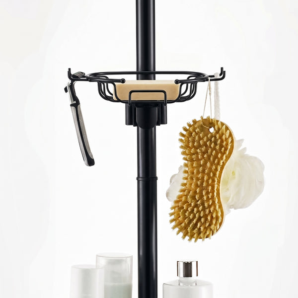 Utopia Alley PC4XX Tension Pole Shower Caddy Corner Organizer, Adjustable Standing Shower Caddy with 3 Removable Baskets and Hooks, Rust Resistant Bathroom Tension Rod Organizer, 60.5 to 108 Inch