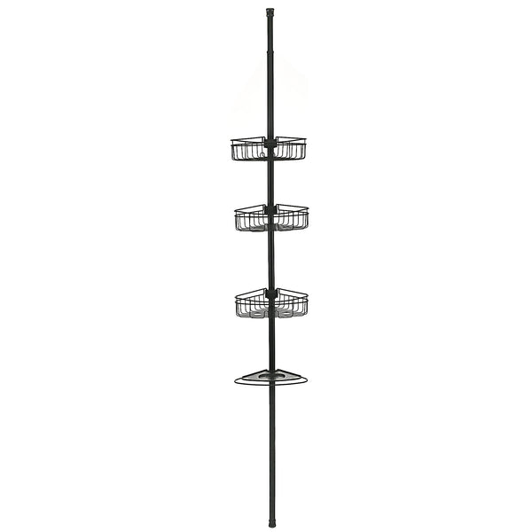 Utopia Alley PC5XX 4 Tier Steel Tension Pole Shower Caddy with 3 Baskets & Soap Tray Shelf