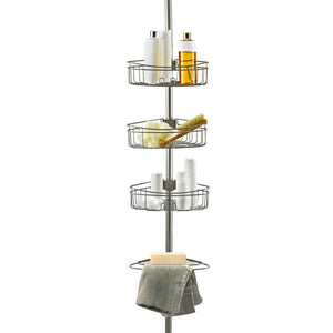 Utopia Alley PC5XX 4 Tier Steel Tension Pole Shower Caddy with 3 Baskets & Soap Tray Shelf