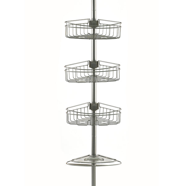 Utopia Alley PC5XX 4 Tier Steel Tension Pole Shower Caddy with 3 Baskets & Soap Tray Shelf