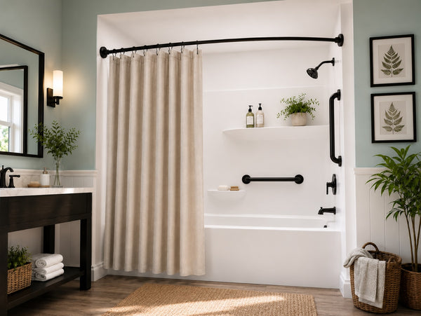 Utopia Alley GBXX Decorative Grab Bar for Shower & Bathroom – 1.25-Inch Stainless Steel Wall-Mounted Safety Handle with Concealed Hardware
