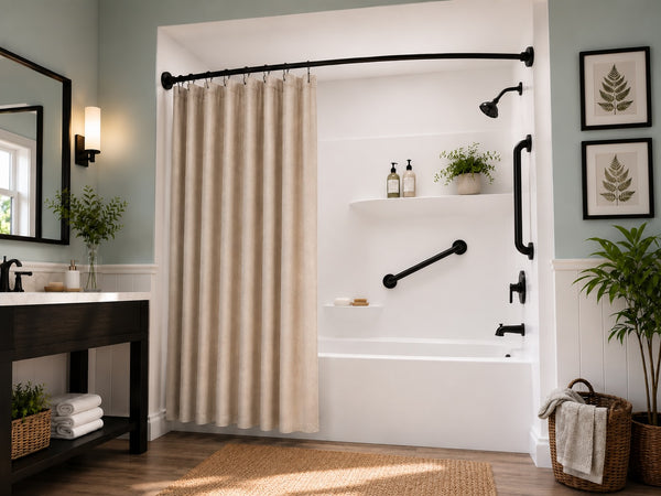 Utopia Alley GBXX Decorative Grab Bar for Shower & Bathroom – 1.25-Inch Stainless Steel Wall-Mounted Safety Handle with Concealed Hardware