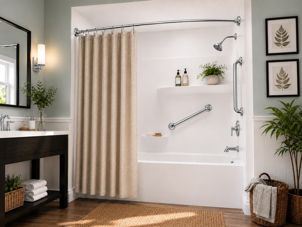 Utopia Alley GBXX Decorative Grab Bar for Shower & Bathroom – 1.25-Inch Stainless Steel Wall-Mounted Safety Handle with Concealed Hardware
