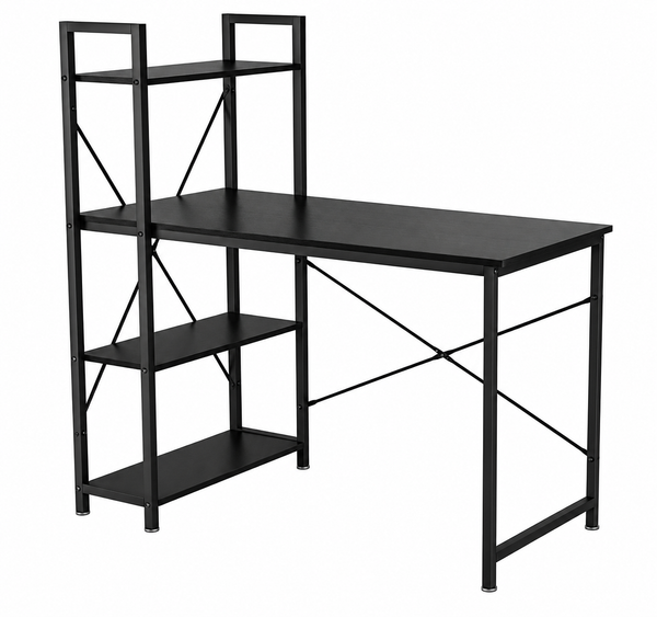 Utopia Alley SH73/74XX SmartSpace Series Computer Desk with Storage Shelves, 47 Inch Home Office Desk, Reversible Bookshelf Design, Study, Gaming & Workstation Desk