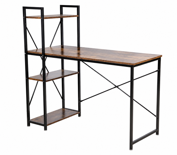 Utopia Alley SH73/74XX SmartSpace Series Computer Desk with Storage Shelves, 47 Inch Home Office Desk, Reversible Bookshelf Design, Study, Gaming & Workstation Desk