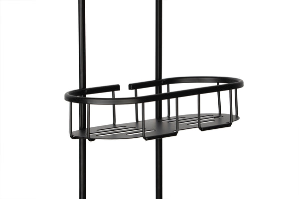 Utopia Alley SHC13BK Rustproof Aluminum Shower Caddy for Shower Heads - Hanging Shower Caddy Organizer with 2 Shelves, Overhead Shower Caddy for Bathroom & Home, Includes Shower Hooks and Shower Liner - Matte Black Finish