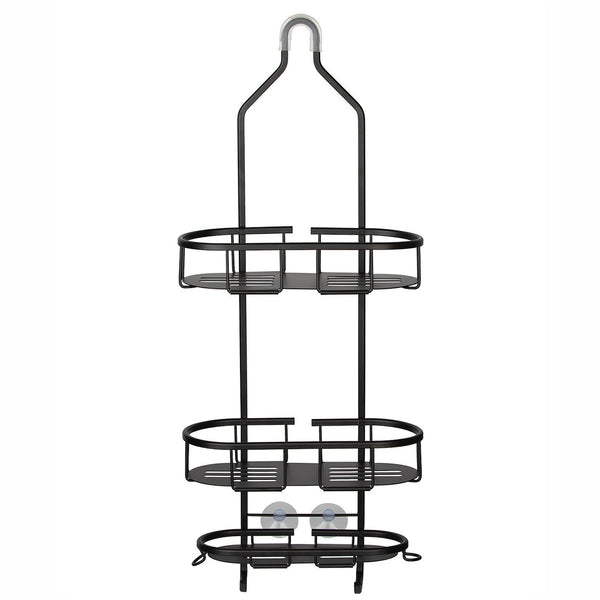 Utopia Alley SHC14BK Rustproof Aluminum Shower Caddy for Shower Heads - Hanging Shower Caddy Organizer with 3 Shelves for Bathroom & Home, Includes shower hooks and shower liner - Matte Black Finish