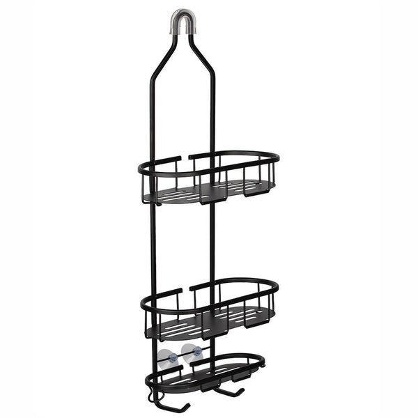 Utopia Alley SHC14BK Rustproof Aluminum Shower Caddy for Shower Heads - Hanging Shower Caddy Organizer with 3 Shelves for Bathroom & Home, Includes shower hooks and shower liner - Matte Black Finish