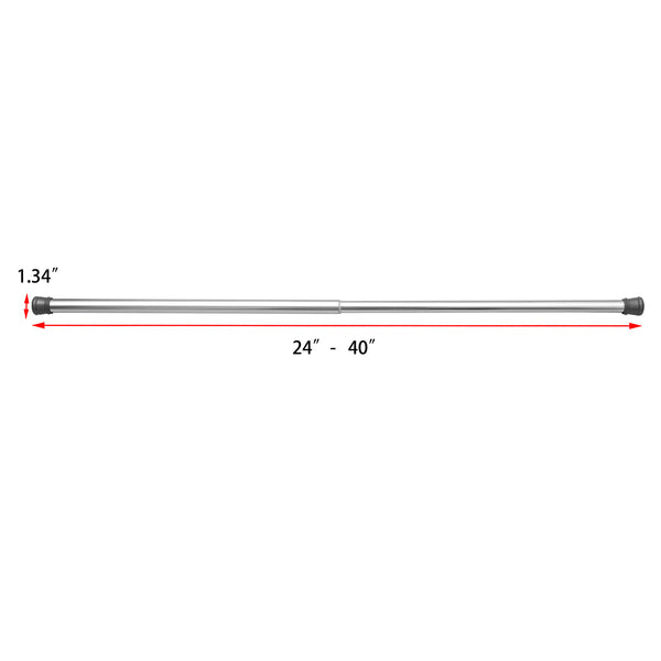 Utopia Alley T42SS 40-Inch Shower Curtain Tension Rod - Rust-Proof Aluminum with PVC End Cap, No Drill Installation - Extendable, Ideal for Bathroom, Retractable, Wall-to-Wall - Easy to Hang, Chrome Finish