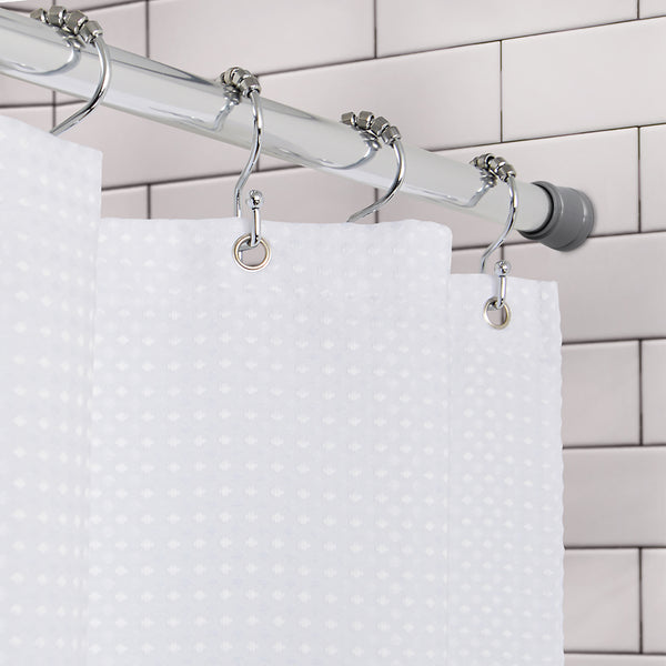 Utopia Alley T42SS 40-Inch Shower Curtain Tension Rod - Rust-Proof Aluminum with PVC End Cap, No Drill Installation - Extendable, Ideal for Bathroom, Retractable, Wall-to-Wall - Easy to Hang, Chrome Finish