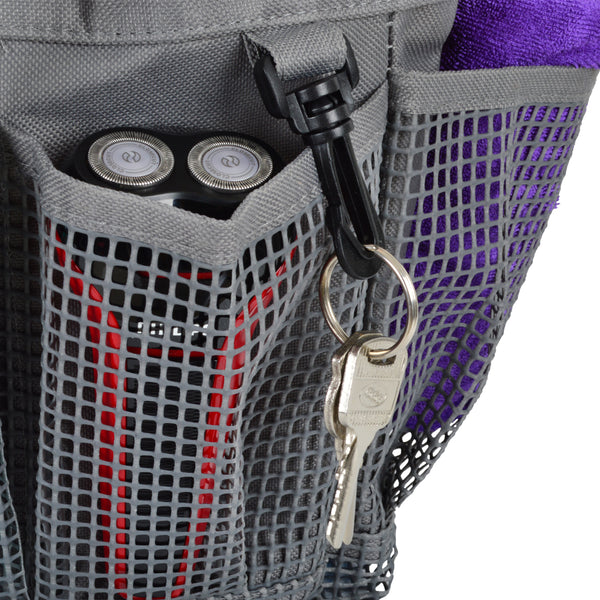 Utopia Alley Portable Mesh Shower Caddy with 6 external pockets and key holder