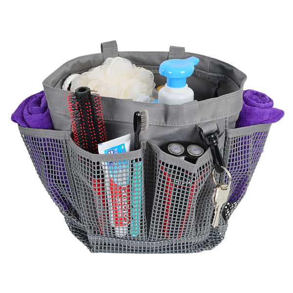 Utopia Alley Portable Mesh Shower Caddy with 6 external pockets and key holder