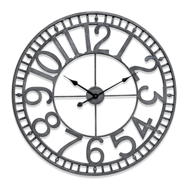 Utopia Alley CL0023PAGY014 Manhattan Industrial Wall Clock, 32" Diameter, Pewter