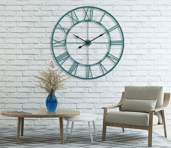 Utopia Alley CL7XX Oversized Roman Round Wall Clock - Large Wall Clock, Big Clocks For Living Room Decor Or Dining Room Decor, Roman Numeral Wall Clock, Decorative Wall Clock, 43.5" Diameter