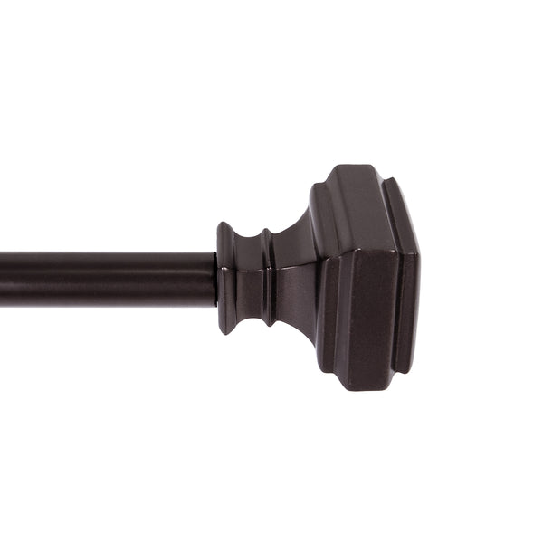 Utopia Alley D28XX Curtain Rod with Square Finials, Adjustable Length 86-120"