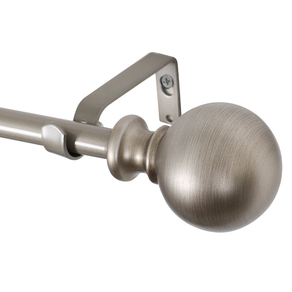 Utopia Alley D32SN Curtain Rod with Round Finials, Adjustable Length 28-48", Satin Nickel