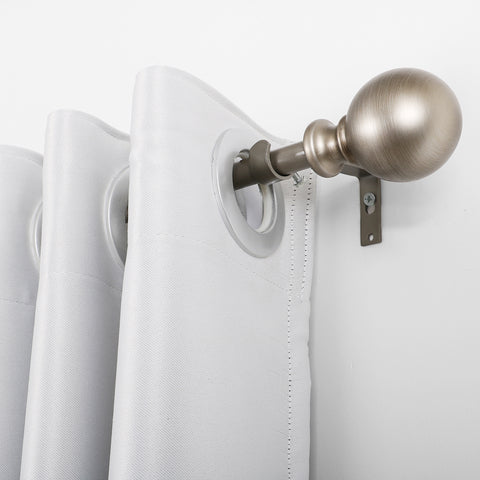 Utopia Alley D32SN Curtain Rod with Round Finials, Adjustable Length 28-48", Satin Nickel