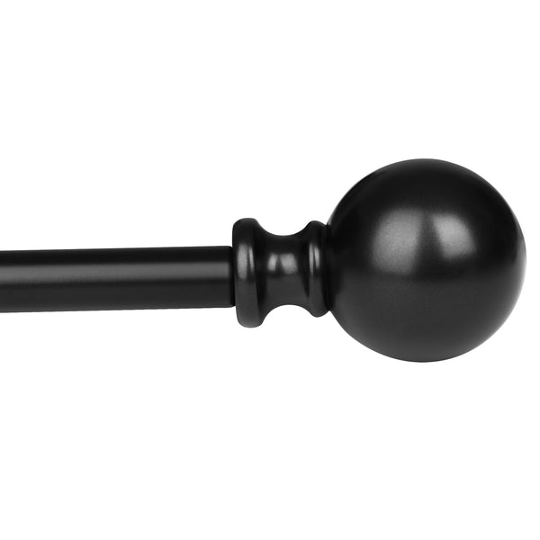 Utopia Alley D34XX Curtain Rod with Round Finials, Adjustable Length 48-86"