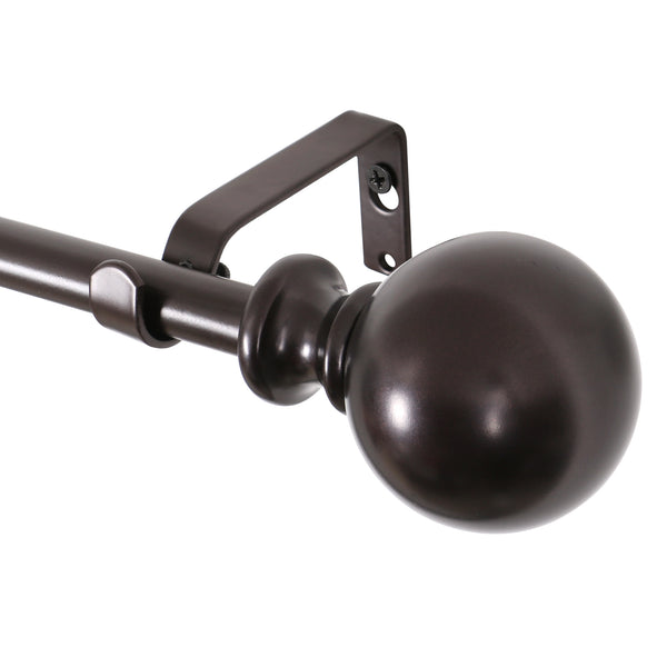 Utopia Alley D38RB Curtain Rod with Round Finials, Adjustable Length 86-120", Bronze