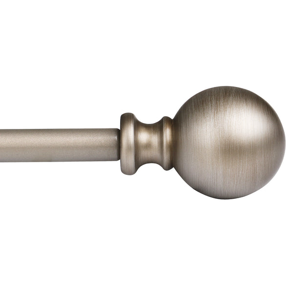 Utopia Alley D38SN Curtain Rod with Round Finials, Adjustable Length 86-120", Satin Nickel