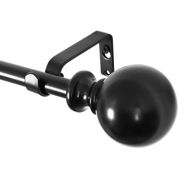 Utopia Alley D38XX Curtain Rod with Round Finials, Adjustable Length 86-120"
