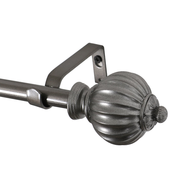 Utopia Alley D44P Curtain Rod with Decorative Round Finials, 48-86", Pewter