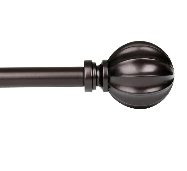 Utopia Alley D52XX Curtain Rod with Decorative Ball Finial, 28-48"
