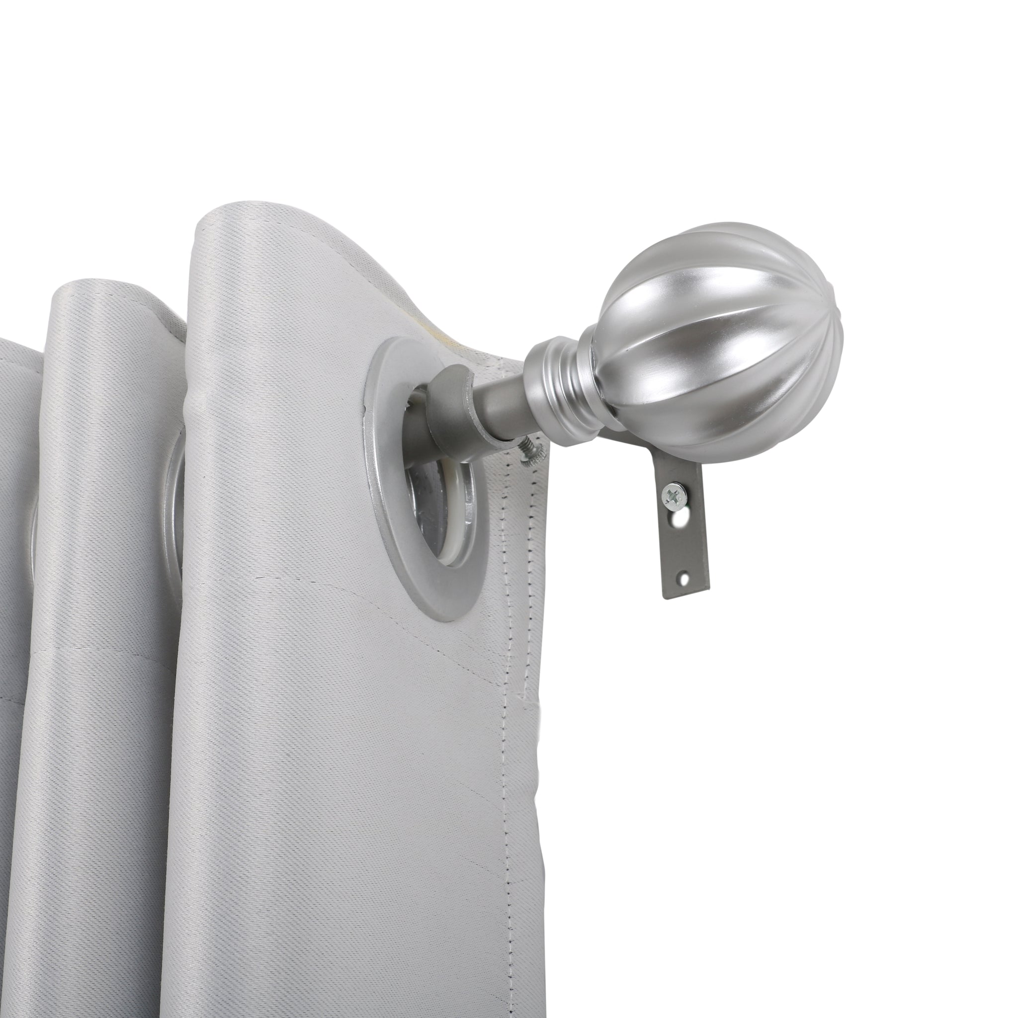 Utopia Alley D54N Curtain Rod with Decorative Ball Finial, 48-86", Nickel