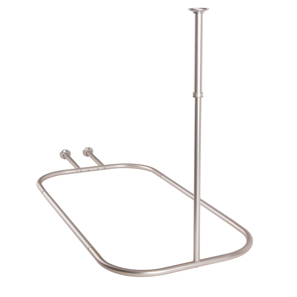 Utopia Alley HP1XX Rustproof Aluminum Hoop Shower Rod With Ceiling Support for Clawfoot Tub, 46 Inch Size by 22 Inch