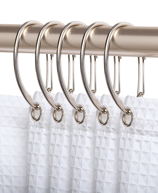 Utopia Alley HK10XX Shower Hooks - Shower Curtain Rings for Bathroom - Rust Proof Shower Curtain Hooks for Shower Curtain or Liner - Set of 12