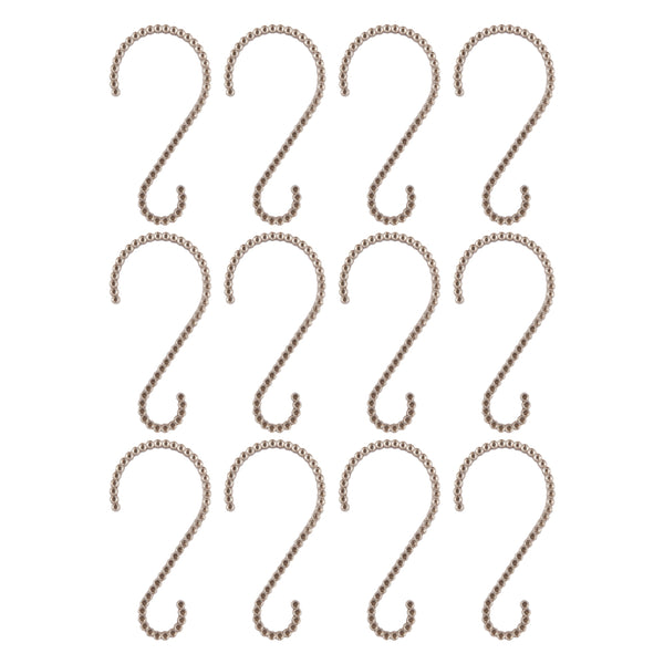 Utopia Alley HK11XX Shower Rings, Shower Curtain Rings for Bathroom,  Rustproof Zinc Shower Curtain Hooks Rings, S Shaped Hooks for Shower Curtains,  Set of 12, Chrome/Brushed Nickel/Oil Rubbed Bronze/Black/Gold