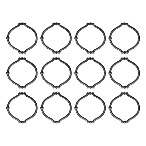 Utopia Alley HK12XX Shower Rings, Shower Curtain Rings for Bathroom, Rustproof Zinc Shower Curtain Hooks Rings, Set of 12, Chrome/Oil Rubbed Bronze/Brushed Nickel/Black/Gold
