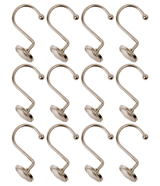 Utopia Alley HK13XX Shower Hooks - Shower Curtain Rings for Bathroom - Rust Proof Shower Curtain Hooks for Shower Curtain or Liner - Set of 12, Chrome/Oil Rubbed Bronze/Brushed Nickel/Black/Gold