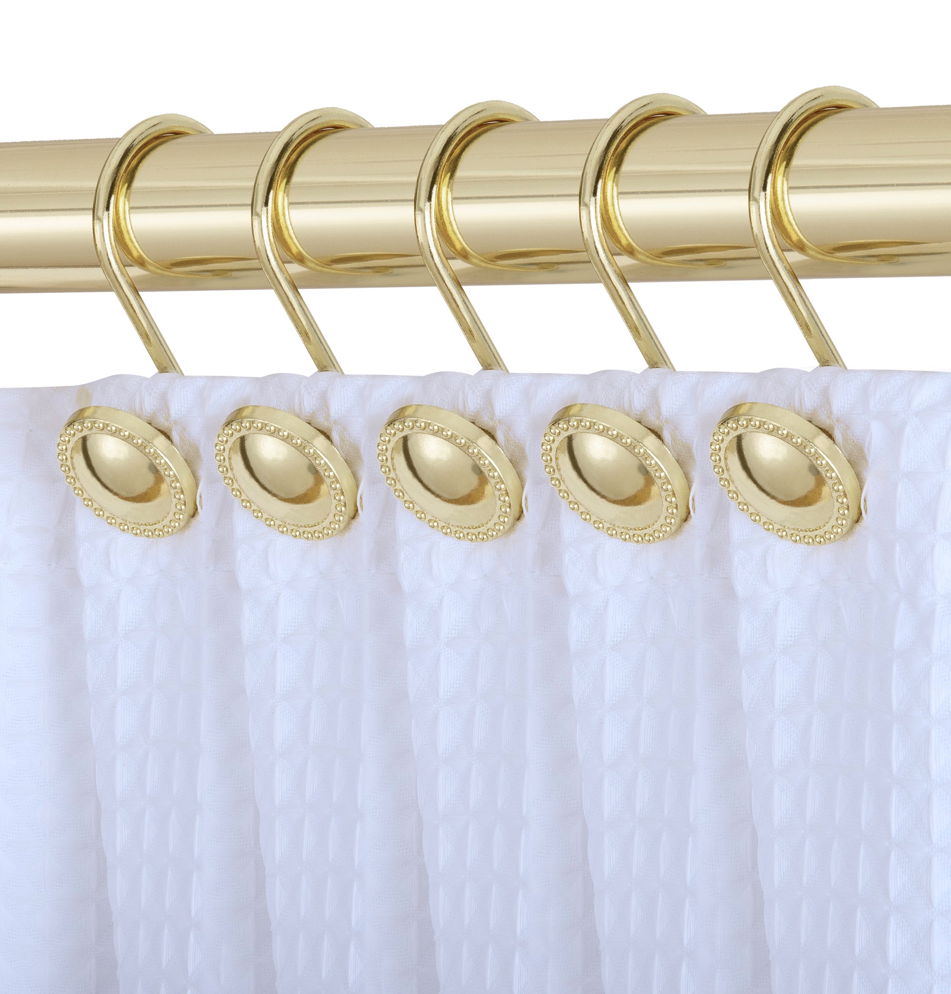 Utopia Alley HK13XX Shower Rings Hooks, Shower Curtain Rings Hooks for Bathroom, Rustproof Zinc Shower Curtain Hooks Rings, Set of 12, Chrome/Oil Rubbed Bronze/Brushed Nickel/Black/Gold