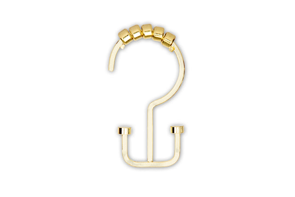 Utopia Alley HK1GD Deco Flat Double Roller Shower Curtain Hooks, Gold