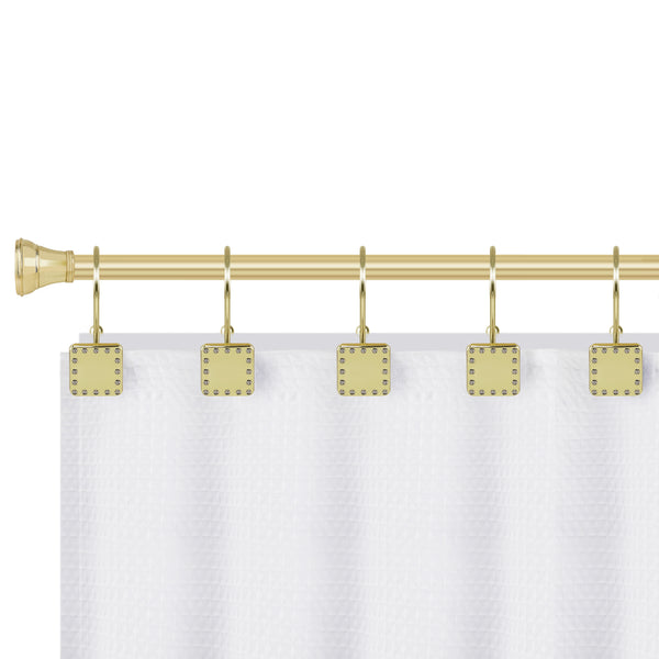 Utopia Alley HK20XX Shower Hooks, Double Shower Curtain Hooks for Bathroom, Rustproof Zinc Shower Curtain Hooks Rings, Crystal Design, Set of 12, Black/Chrome/Brushed Nickel/Oil Rubbed Bronze/Gold