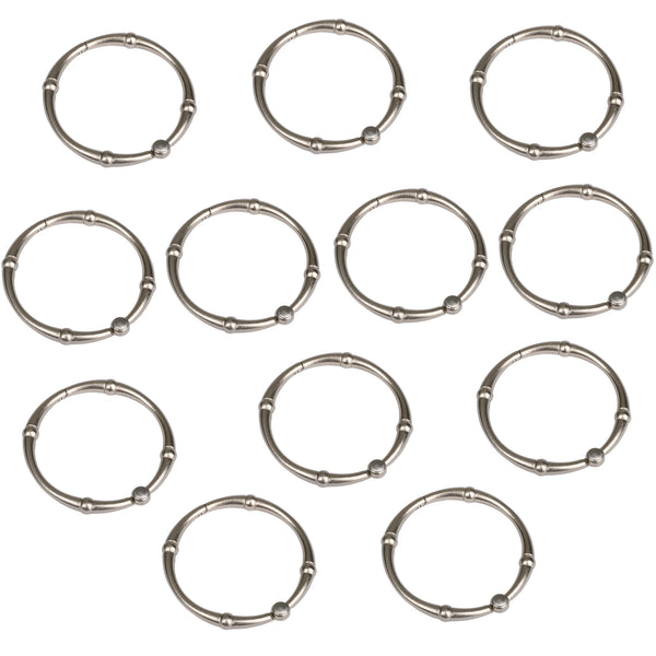 Utopia Alley HK4XX Shower Victoria Curtain Rings, Rustproof Zinc Shower Curtain Rings for Bathroom Shower Rods Curtains - Set of 12