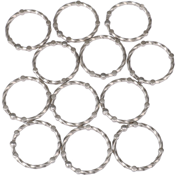 Utopia Alley HK5XX Shower Eternity Curtain Rings, Rustproof Zinc Shower Curtain Rings for Bathroom Shower Rods Curtains - Set of 12