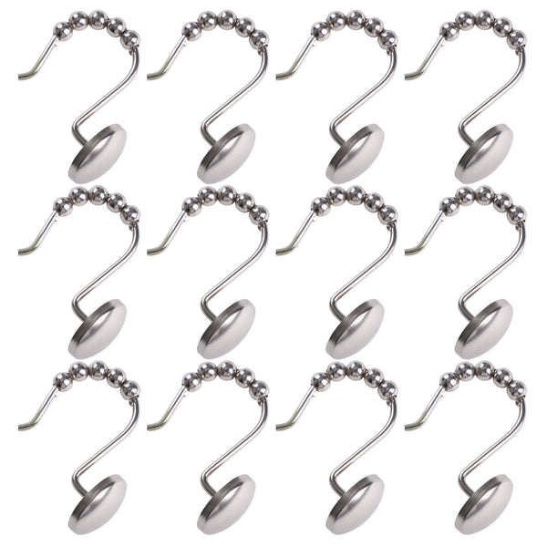 Utopia Alley HK6XX Beatrice Shower Curtain Hooks, Shower Curtain Hooks for Bathroom Shower Rods Curtains, Set of 12