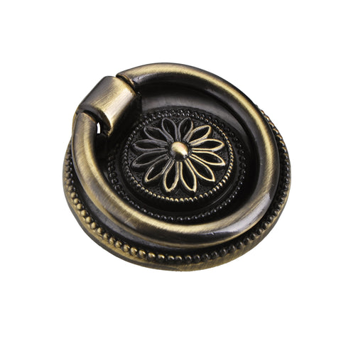 Utopia Alley HW133PLAB021 Medici Ring Pull, 1 5/8" Diameter, Antique Brass
