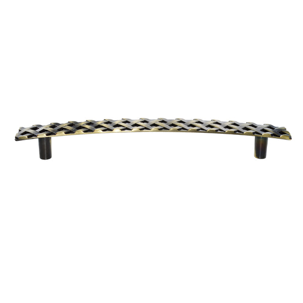 Utopia Alley HW256PLAB021 Basket Weave Cabinet Pull, 5" Center to Center, Antique Brass