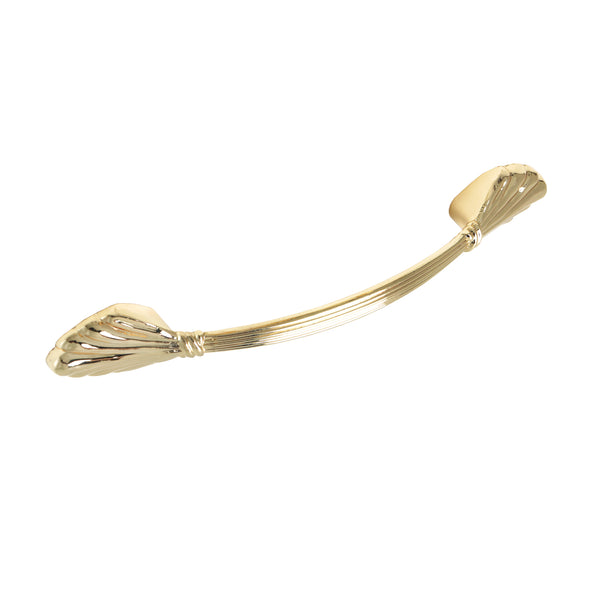 Utopia Alley HW311PLGD021 Amy Pull Handle - Decorative Cabinet Drop Pull Handles for Cabinets and Drawers - Vintage Cabinet Hardware with Hand Finished Polished Gold - Metal Drawer Pull Handle, 5.0" Center to Center