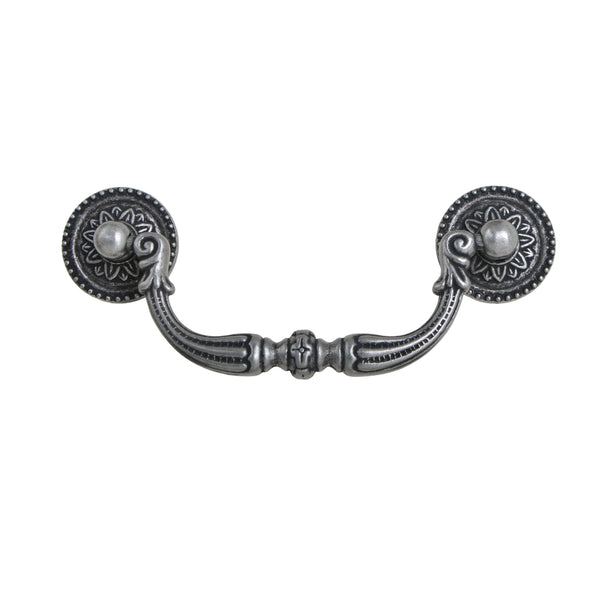 Utopia Alley HW312PLAI011 Tipton Pull Handle - Decorative Cabinet Drop Pull Handles for Cabinets and Drawers - Vintage Cabinet Hardware with Hand Finished Antique Iron - Metal Drawer Pull Handle, 3.78" Center to Center