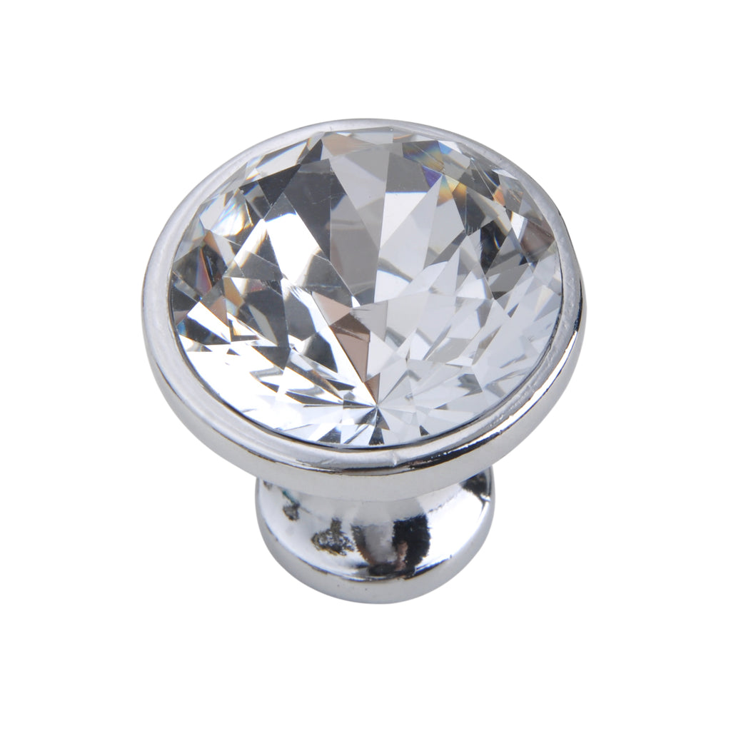 thumbnail image 2 of K9 Crystal & Zinc Alloy Diamond Cabinet Knob – Elegant Furniture Drawer Pull Handle, Single Hole, 30mm 2 of 5