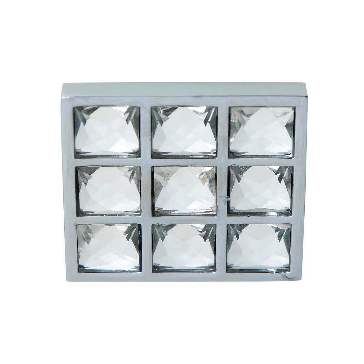 Utopia Alley HW337PLCH021 Gleam Grid 9 Crystal Square Cabinet Knob, 1.